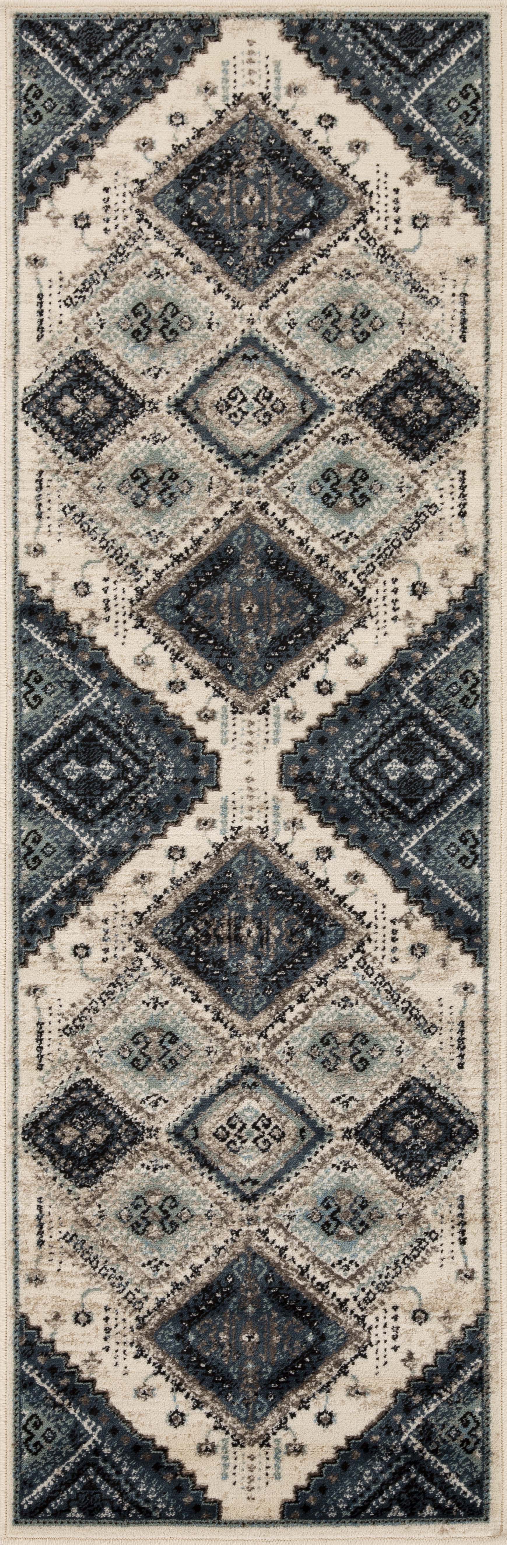 Poway Geometric Medallion Indoor Area Rug - Non-Slip Modern Bohemian Design Rug for Living Room, Bedroom, and Office Decor