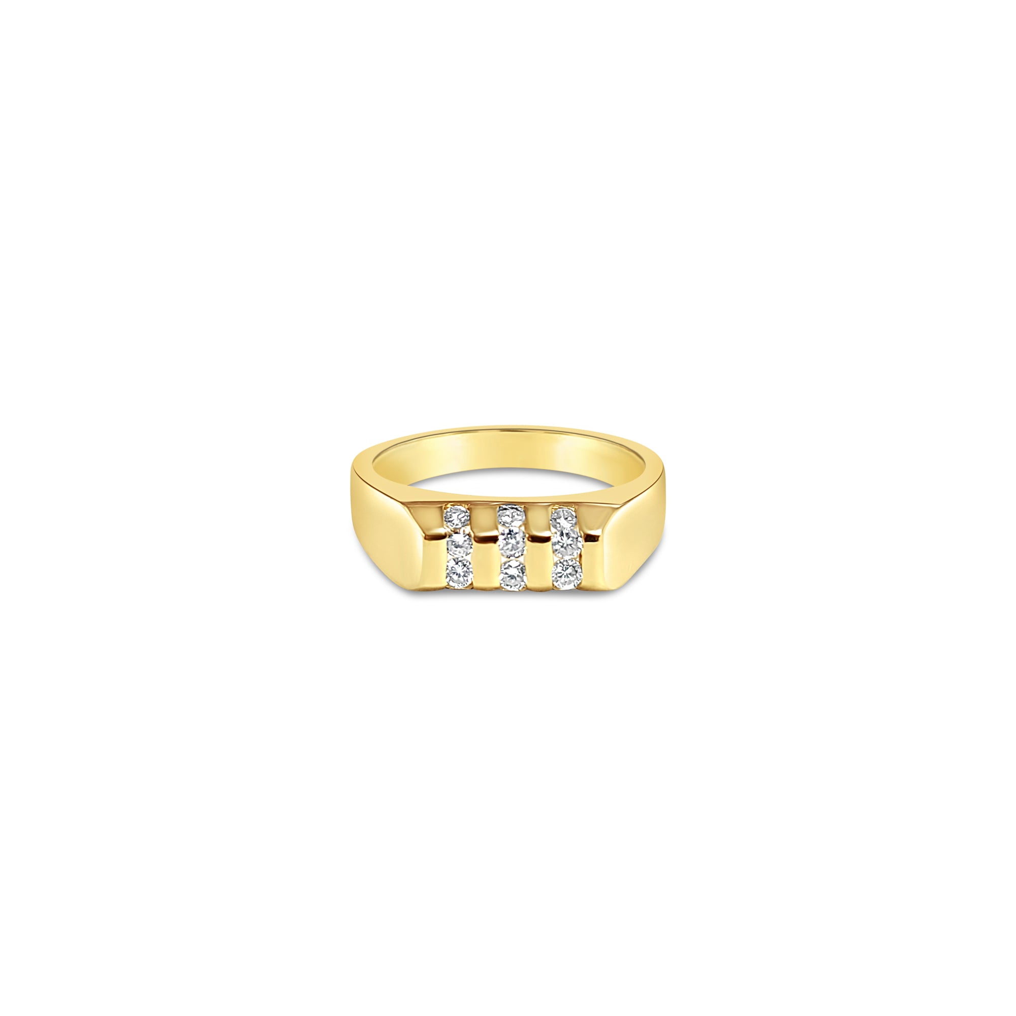 0.50 Carat Curved Nine Stone Diamond Ring in 14K Yellow Gold – Elegant Jewelry for Weddings, Anniversaries & Special Occasions