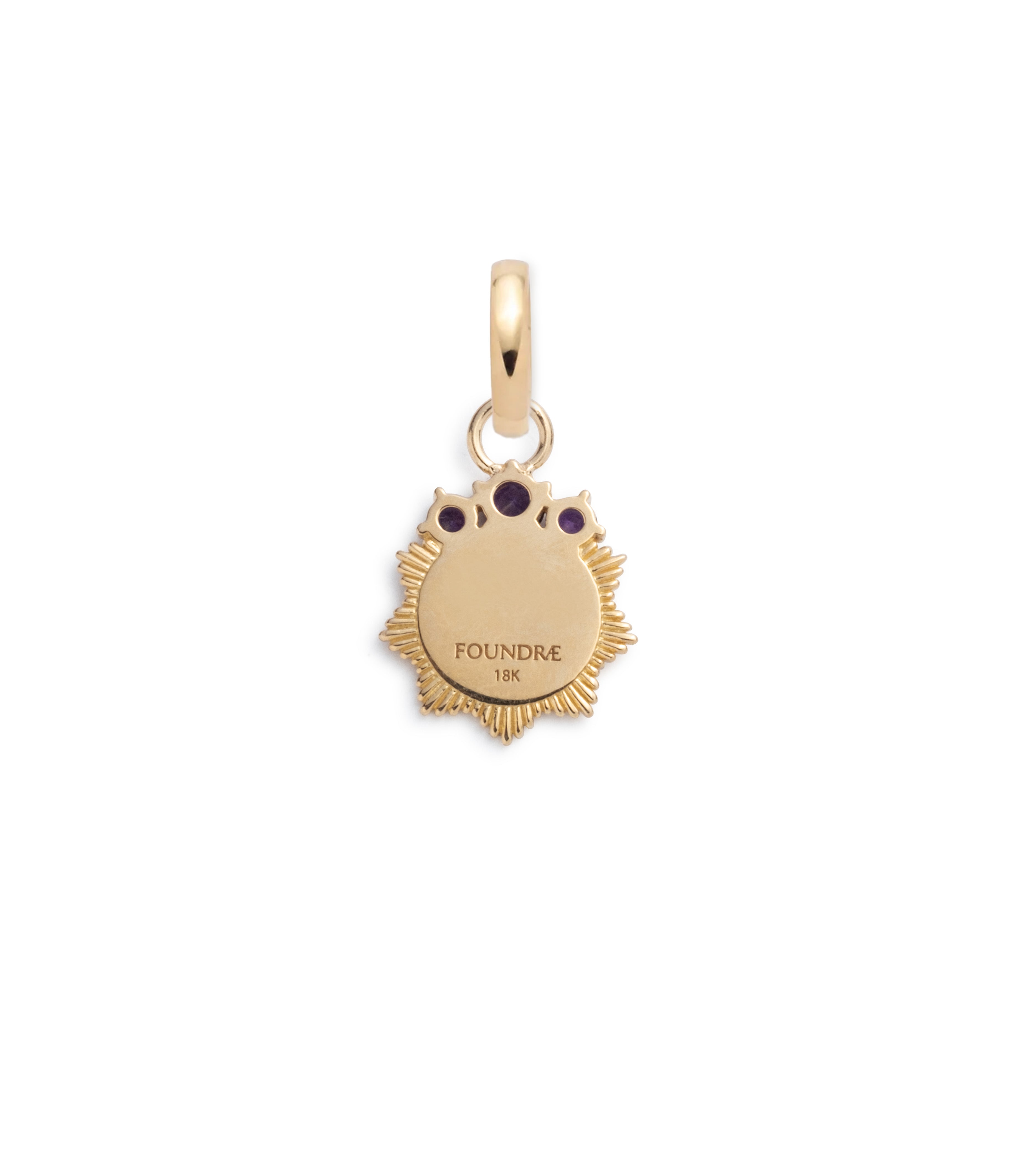 Engravable Amethyst Miniature Medallion with Annex Link - Perfect for Personalized Jewelry, Gifts & Spiritual Healing