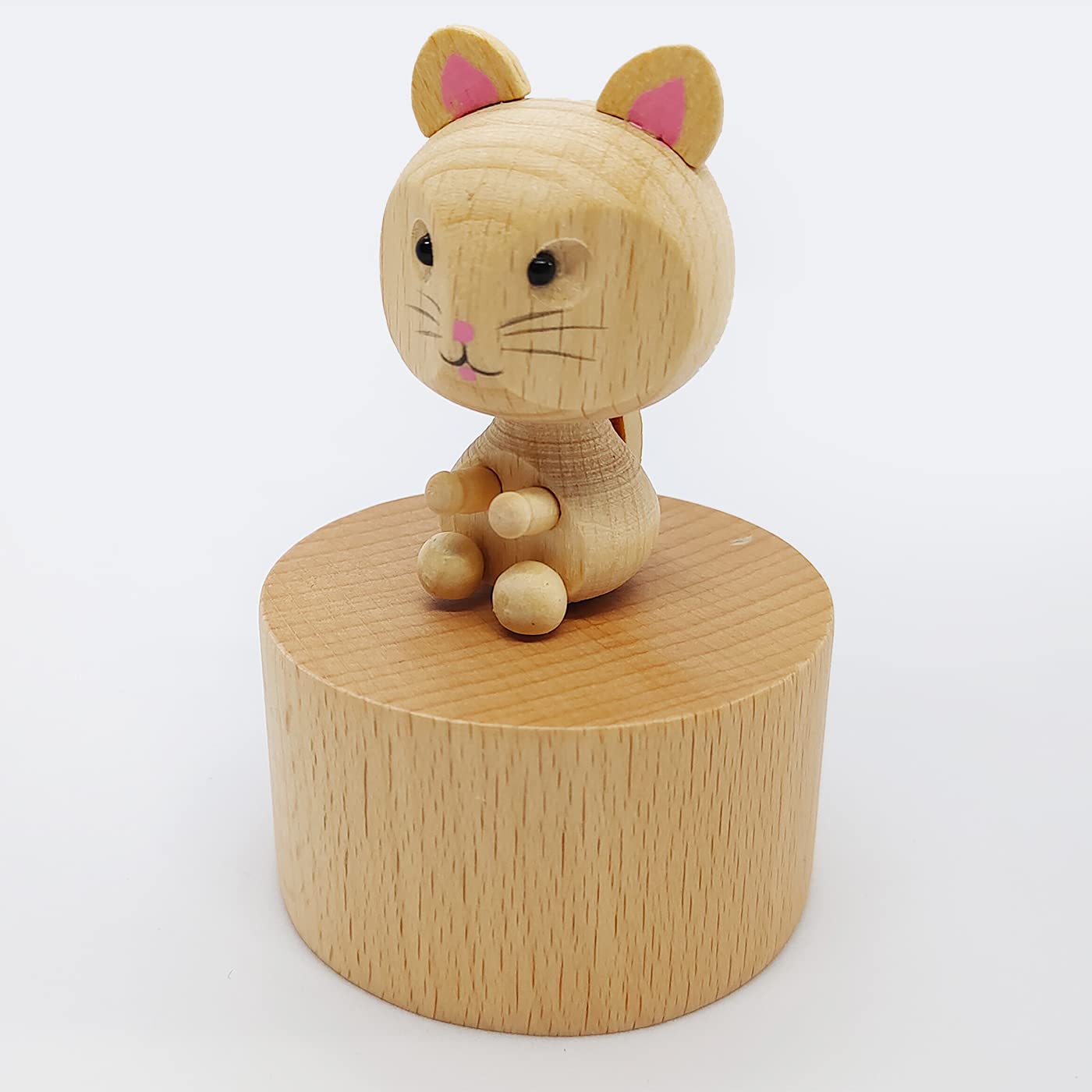Adorable Mini Kitten Music Box - Handcrafted Wooden Mechanical Cat Music Box Plays 'Castle in the Sky' - Perfect Gift for Kids, Boys & Girls - Birthday, Christmas & Nursery Decor Musical Gift
