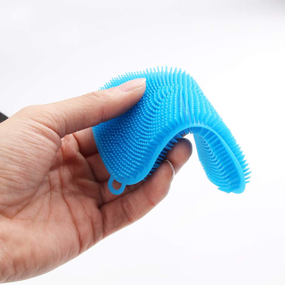 Premium Silicone Sponge Scrubbers for Dishes - 3 Pack Non-Scratch Kitchen Cleaning Sponges with Scrub Brush - Durable, Odor-Free Dishwashing Sponges for Pots, Pans & Cookware - Essential Household Cleaning Supplies for Kitchen & Home