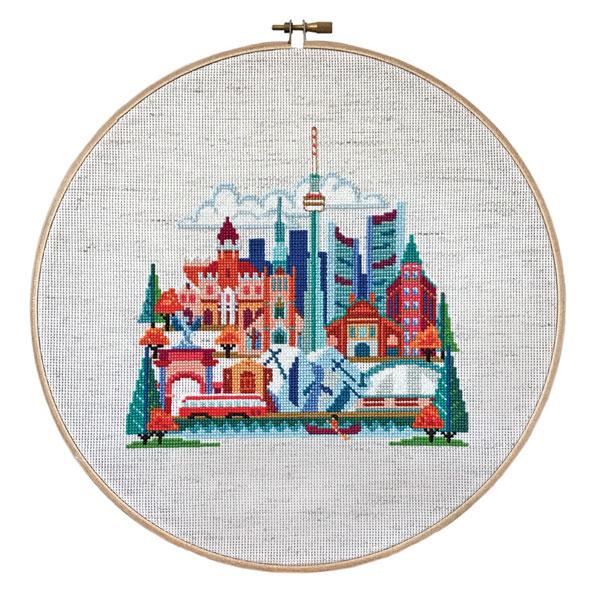 Toronto Skyline Cross Stitch Pattern Kit - DIY Embroidery Art for Home Decor, Gifts & Relaxation