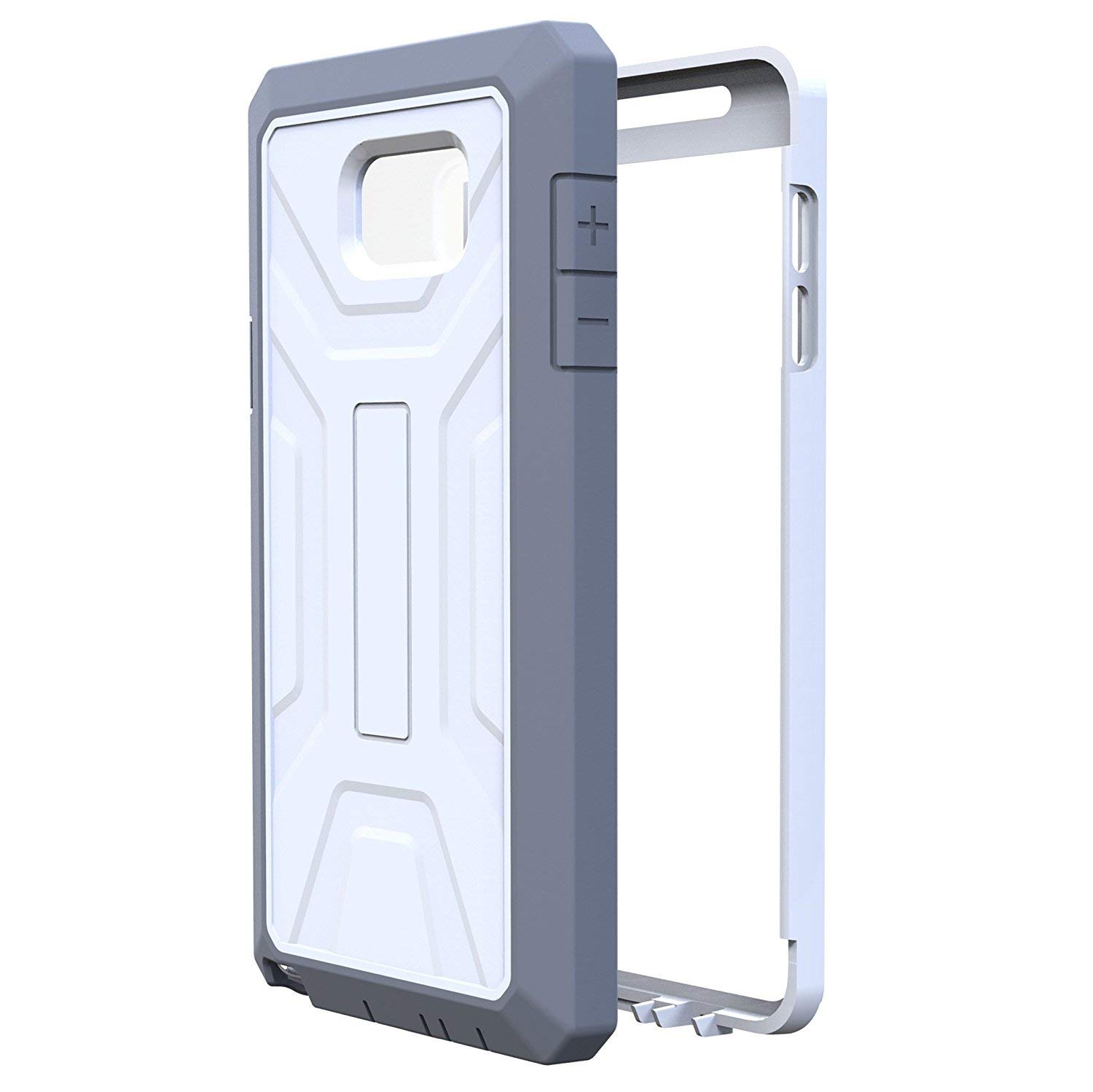 Samsung Galaxy Note 5 Protective Case with Built-in Screen Protector - Shockproof Slim Cover for Note 5 Phone - Perfect for Work, Travel & Everyday Use (White)