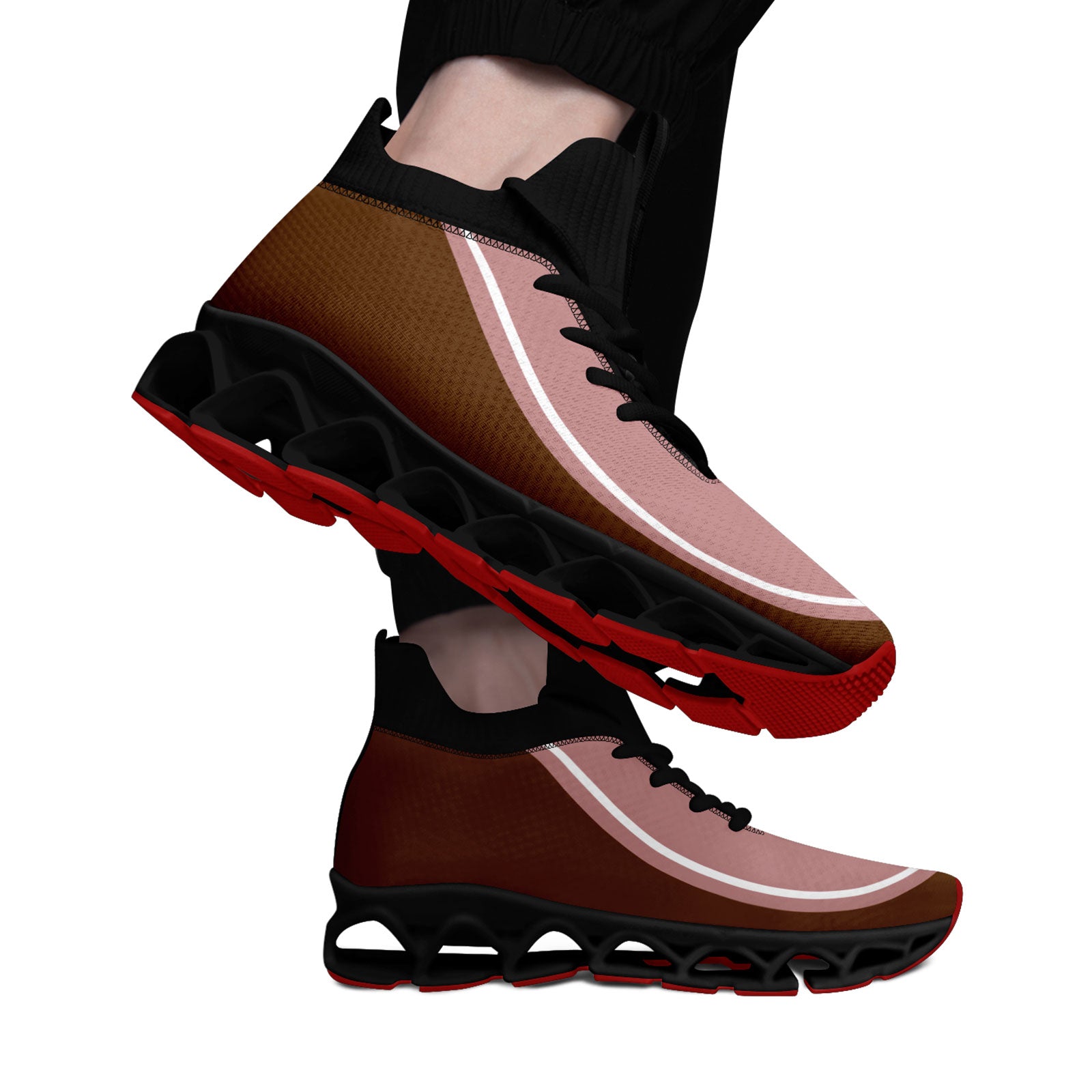 Custom Dark Pink Brown Maxsoul Personalized Sneakers for Women - Comfortable Walking Shoes for Casual Outfits & Daily Wear - FN030XD D020388 Size 18