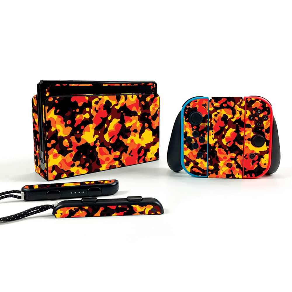 MightySkins Protective Skin for Nintendo Switch OLED - Warm Modern Camo Design | Easy to Apply, Remove & Reusable | Made in USA | Perfect for Gaming, Travel & Personalization (NISWIOL-Warm Modern Camo)