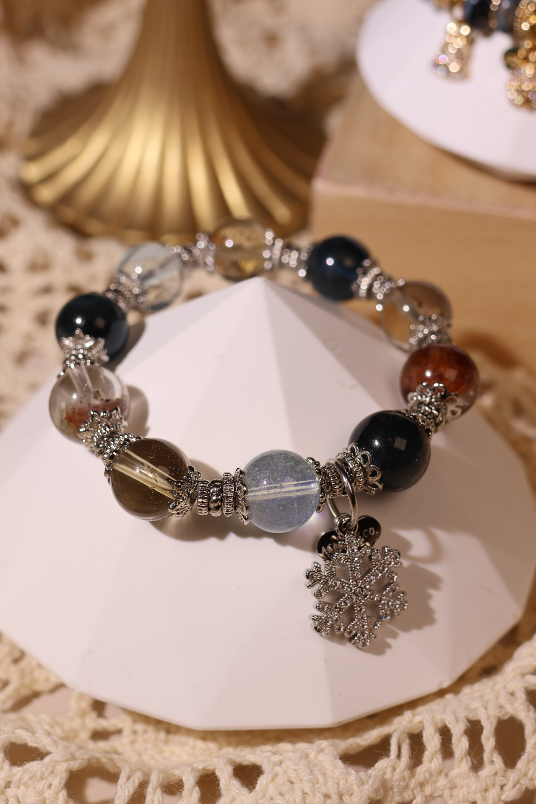 Axmas Village Arctic Skies Bracelet - Handmade Beaded Jewelry for Women, Christmas Gift for Her, Holiday Party Accessory | Perfect for Festive Occasions, Date Nights & Special Events