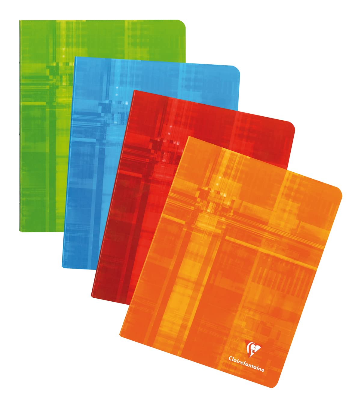 Clairefontaine Staplebound Notebooks - 6.5 x 8.3 Inches, Seyes Ruled, 90gsm Paper, 48 Sheets - 10-Pack Assorted Colors for School, Office & Journaling