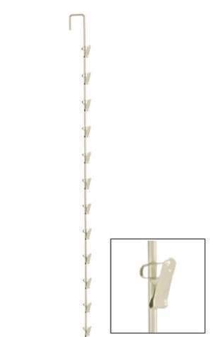 4-Pack Metal Spring Clip Strips - 12 Hooks for Snacks, Chips & Retail Display (32 Inch) - Durable Merchandiser for Convenience Stores, Grocery Aisles & Business Use