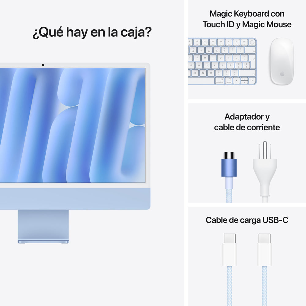 24-inch iMac with 4.5K Retina Display - Apple M4 Chip (10-Core CPU & 10-Core GPU) 256GB SSD in Blue - Perfect for Graphic Design, Video Editing & Home Office Work