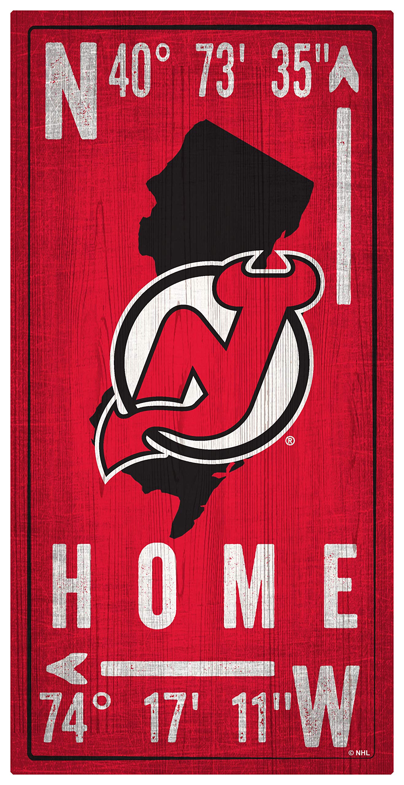 New Jersey Devils NHL Team Logo Sign - 6x12 Inches, Unisex Fan Decor, Officially Licensed Team Colors - Perfect for Home, Office, or Game Room Decor