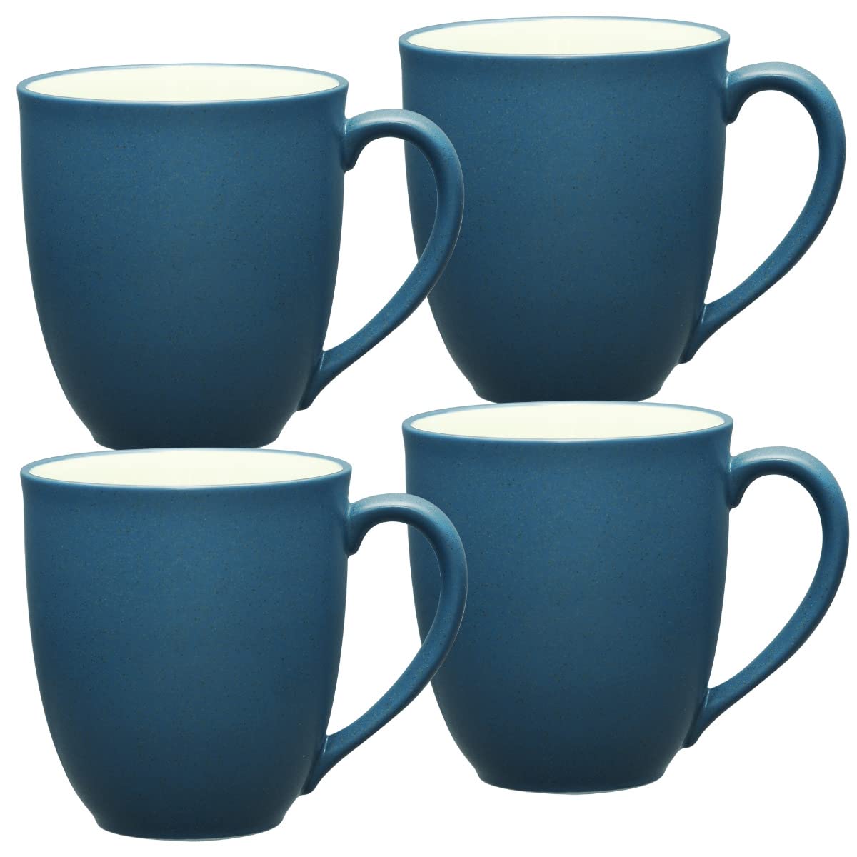 Noritake Colorwave Blue 12 oz Coffee Mugs, Set of 4 - Perfect for Home, Office & Gifts - Durable Ceramic Cups for Hot & Cold Beverages