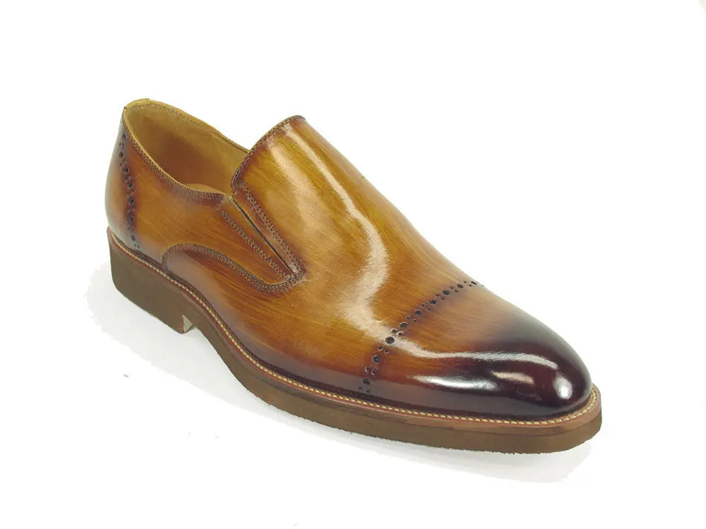 Stylish Patina Finish Calfskin Slip-On Loafers for Men - Comfortable Casual Shoes for Office, Travel & Everyday Wear