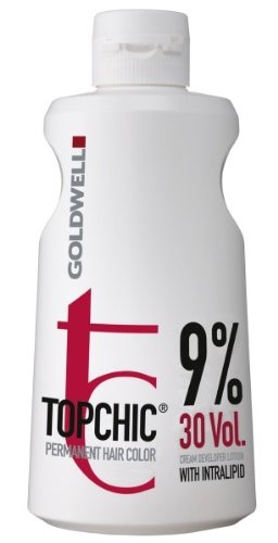 Goldwell Topchic Developer Lotion 9% 30 Vol - 32 oz Professional Hair Color Developer for Salon & Home Use - Perfect for Blonde Highlights, Gray Coverage & Vibrant Hair Coloring