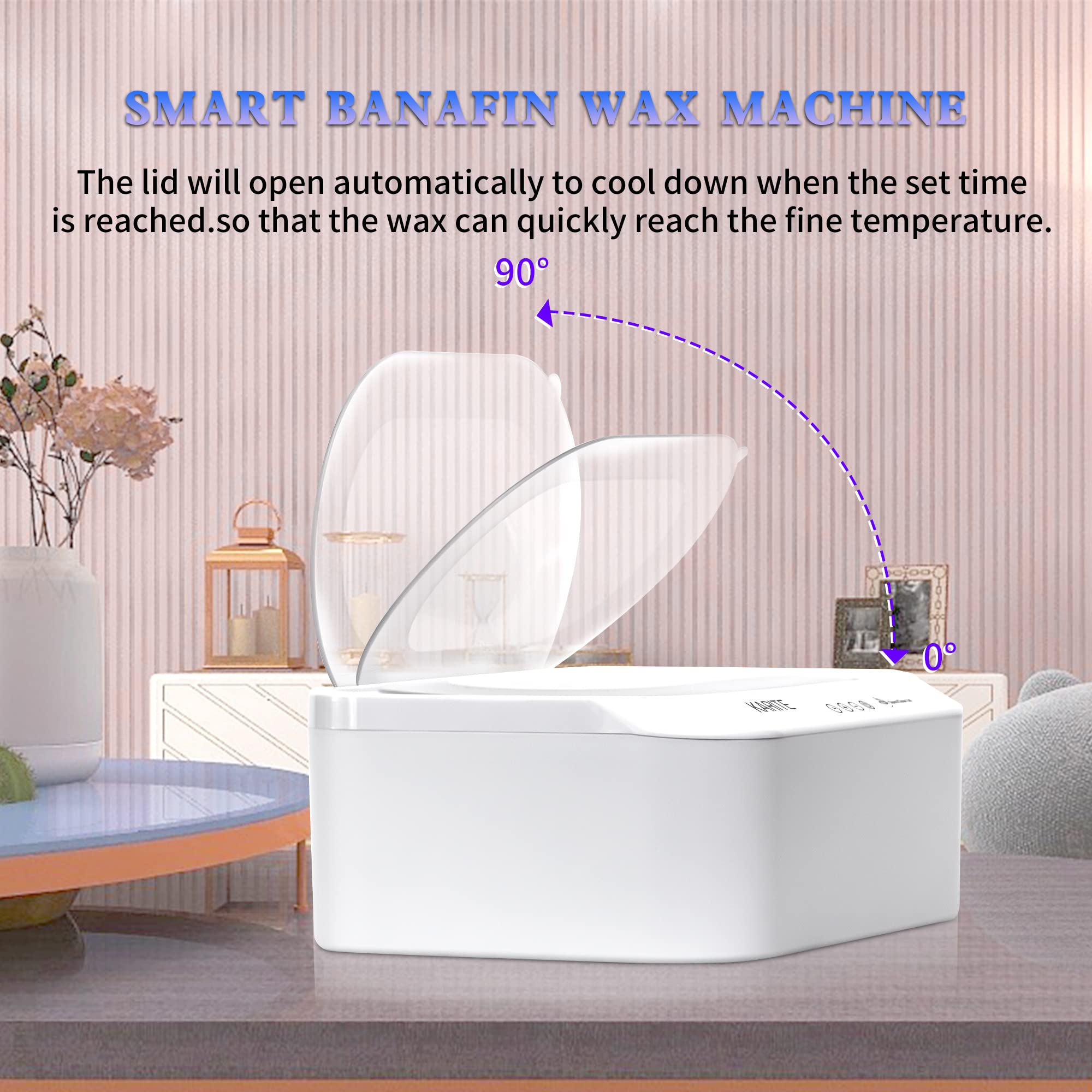 Professional Paraffin Wax Machine for Hands & Feet - Auto Open Lid, 20Min Fast Melt, Precise Temp Control, 4500ml Paraffin Warmer with 18 Refills - Perfect for Spa, Nail Salon & Home Therapy