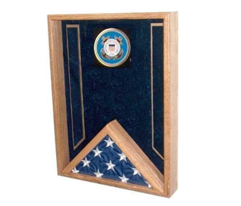 Premium Navy Flag Display Case & Shadow Box - American Flag Memorial Frame for Military, Veterans, and Patriotic Home Decor - Perfect for Wall Mounting and Gift Giving