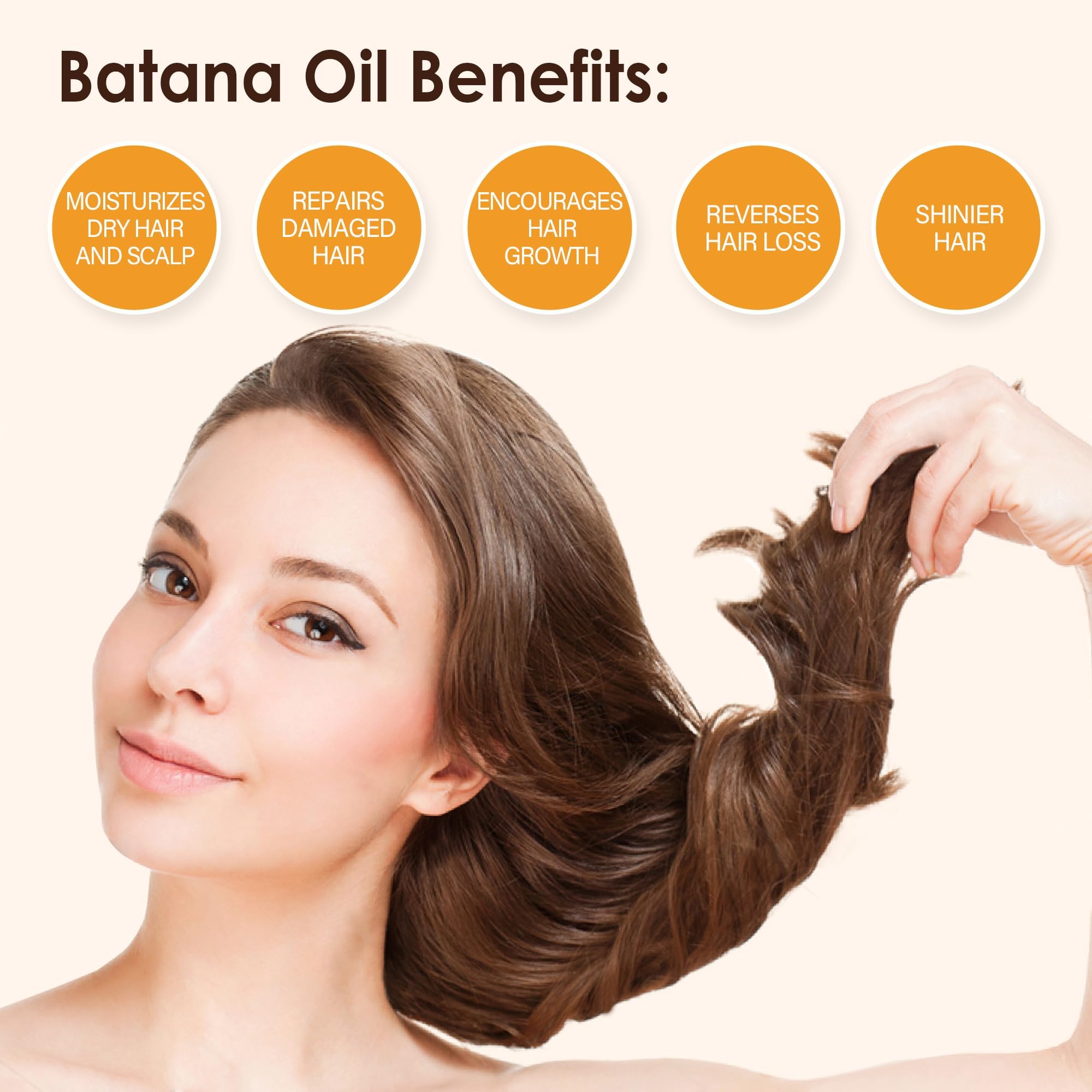 Organic Batana Oil for Hair Growth & Thickening - Natural Hair Oil with Vitamins for Fuller, Healthier Hair - Perfect for Dry, Damaged Hair & Scalp Care