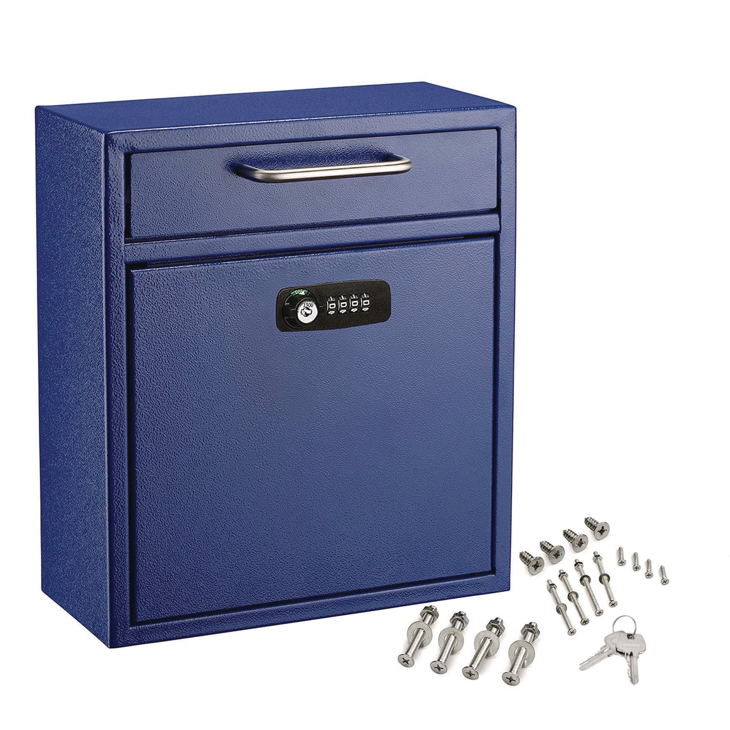 Secure Wall Mounted Locking Mailbox with Key & Combination Lock - Medium Drop Box for Home & Office (10.51