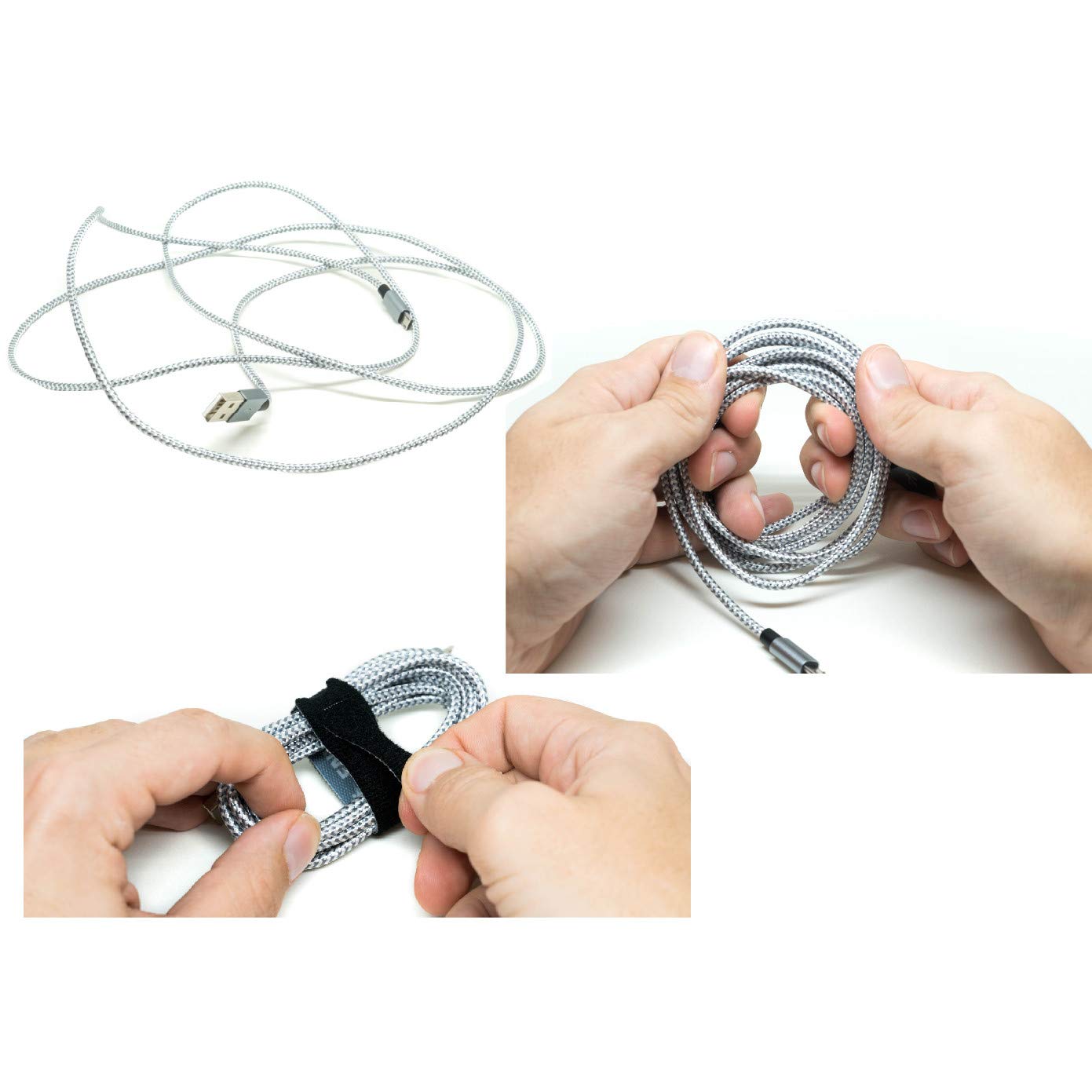 3M Adhesive Cable Clips - 50 Pack White Multipurpose Wire Clamps for Home & Office Cable Management, Cord Organization - Includes 10 Reusable Cable Ties - Perfect for Desk, TV, Computer & Router Wire Runs