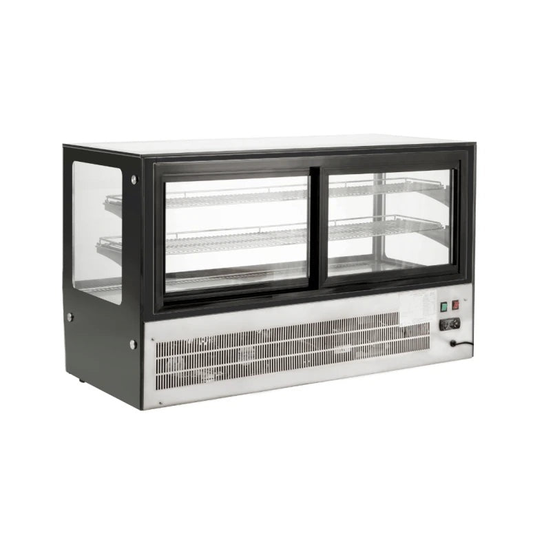 AG Squared 190L (6.7 cu ft) Commercial Bench Top Food Showcase Refrigerator - 1200mm Wide, Perfect for Delis, Bakeries & Cafés - Energy Efficient Glass Door Display Fridge for Fresh Food Storage