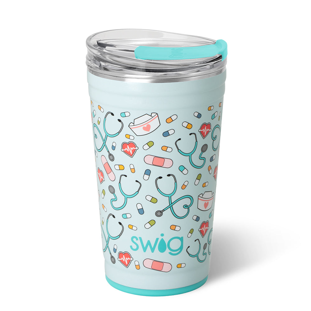 Scrub Life Party Cup 24oz - Insulated Stainless Steel Tumbler with Lid & Straw - Perfect for Nurses, Healthcare Workers & Medical Students - Great for Hospitals, Clinics & Study Sessions