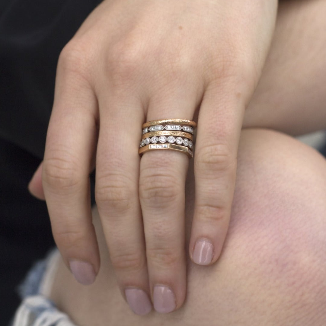 18K Rose Gold Single Stone Hazel Band Ring for Women - Elegant Wedding, Engagement & Anniversary Jewelry Gift