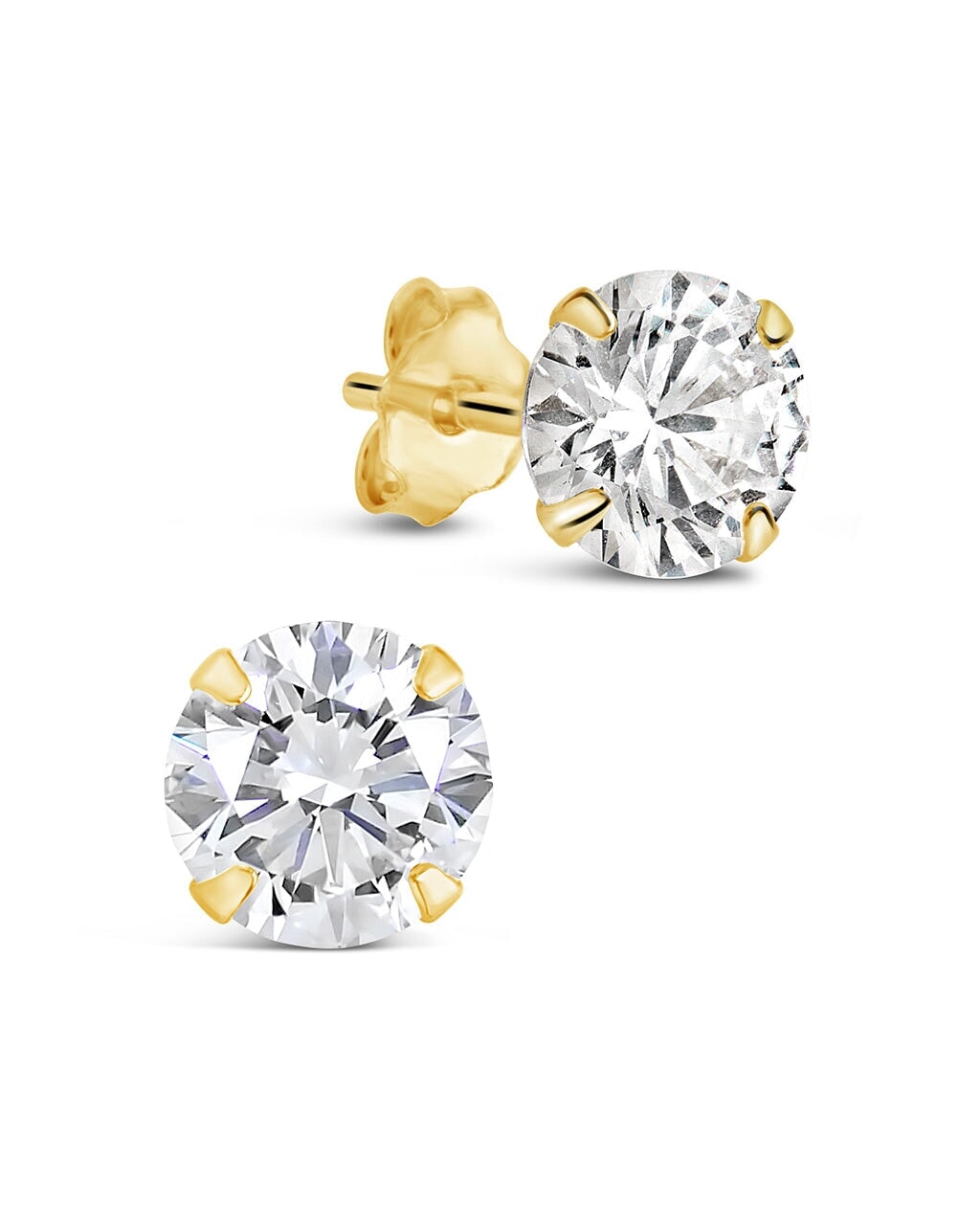 Men's Sterling Silver 6mm Cubic Zirconia Stud Earrings - Elegant CZ Jewelry for Gifts, Weddings & Special Occasions