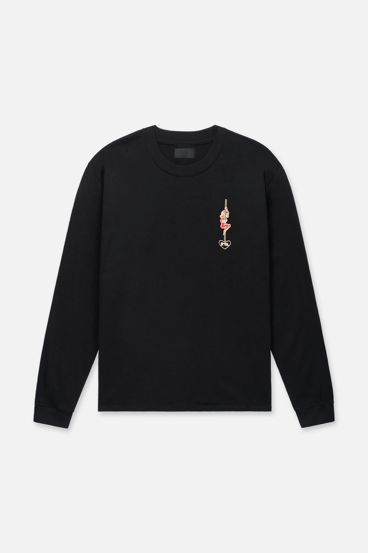 LAWRENCE Long Sleeve T-Shirt for Men | Black Cotton Basic Tee with RLD Signs Logo | Casual Wear, Street Style & Everyday Outfits