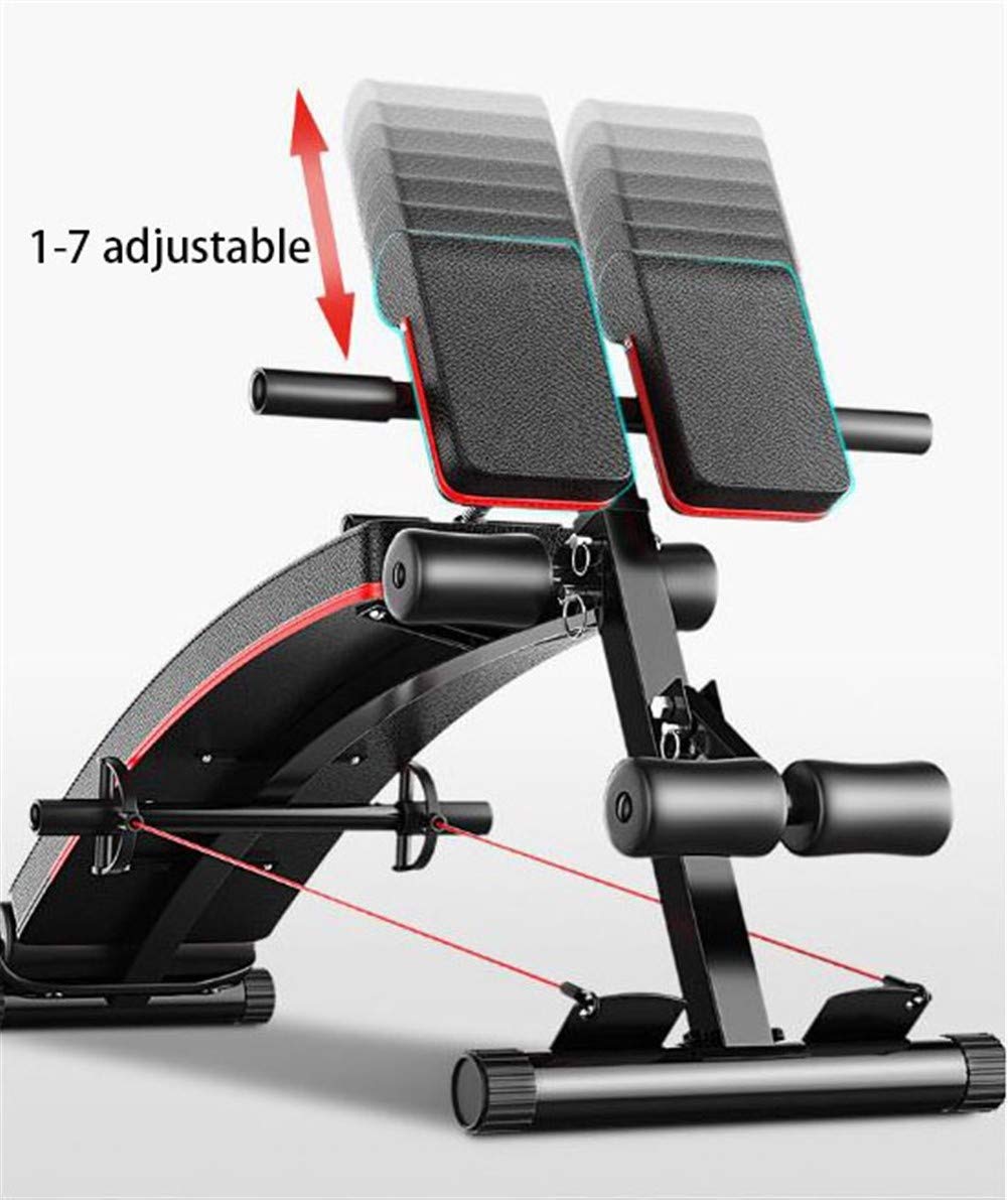 Adjustable Folding Weight Bench for Ab Workouts, Sit-Ups & Weightlifting - Home Gym Fitness Equipment for Indoor Training (Black) - Perfect for Home Gyms, Small Spaces & Full-Body Workouts