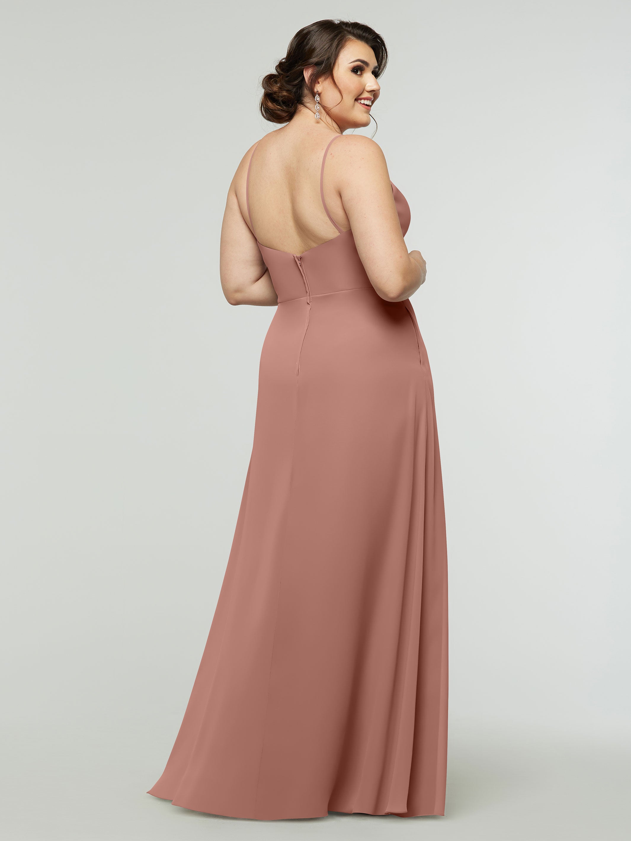 Elegant 80182 Chiffon A-Line Bridesmaid Dress with V-Neck & Spaghetti Straps - Perfect for Weddings, Prom, Formal Events & Special Occasions