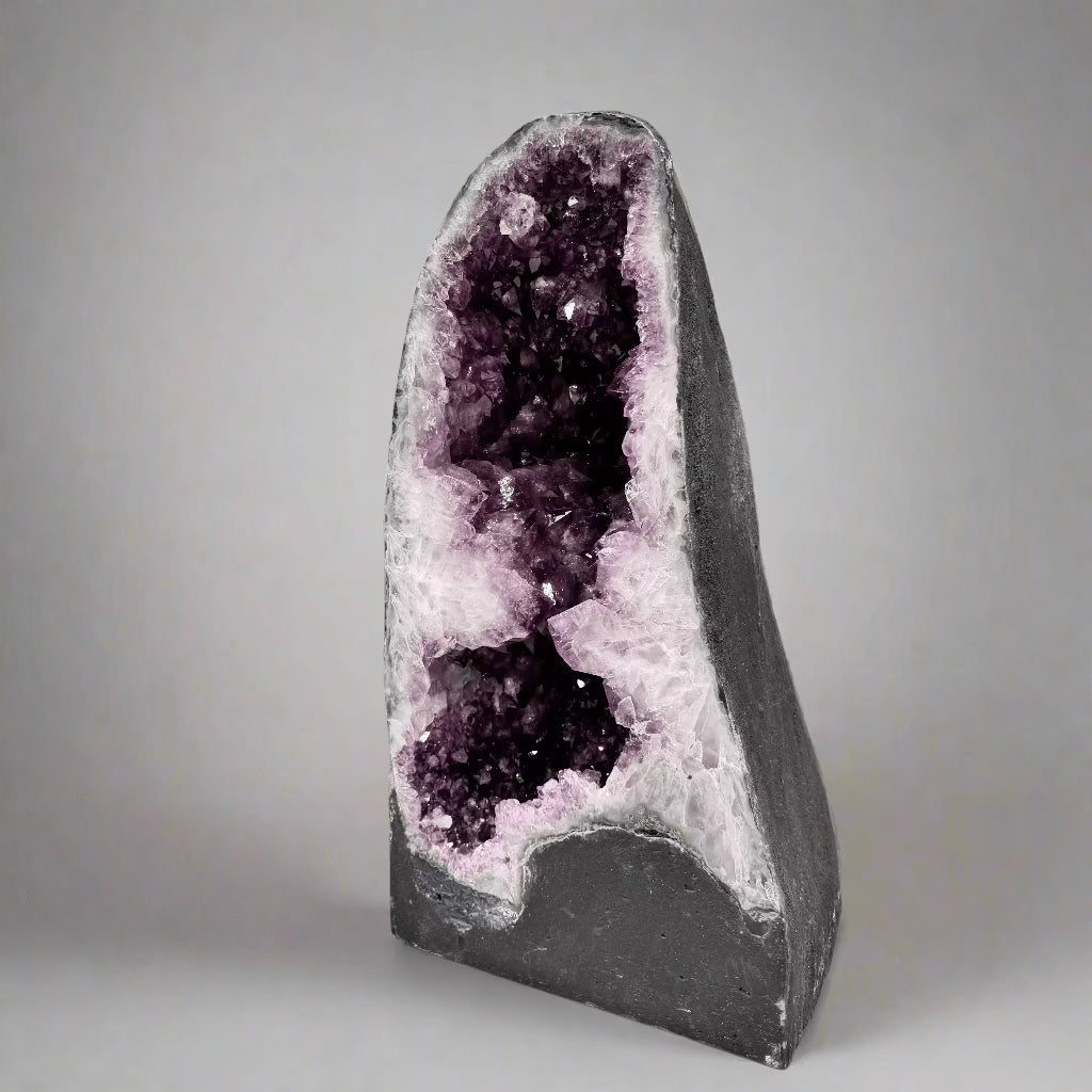 Natural Amethyst Geode Cathedral from Brazil - 19 to 63 lbs | Large Purple Crystal Cluster for Home Decor, Meditation & Healing | Perfect for Living Room, Office or Spiritual Space