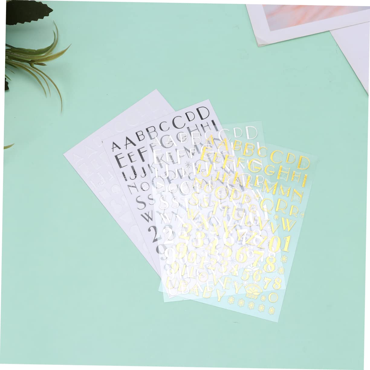 Minkissy Alphabet Stickers for Nails - 8pcs Self-Adhesive Nail Art Letter Stickers Set for Girls & Women | Perfect for DIY Manicures, Nail Decoration & Gift Giving