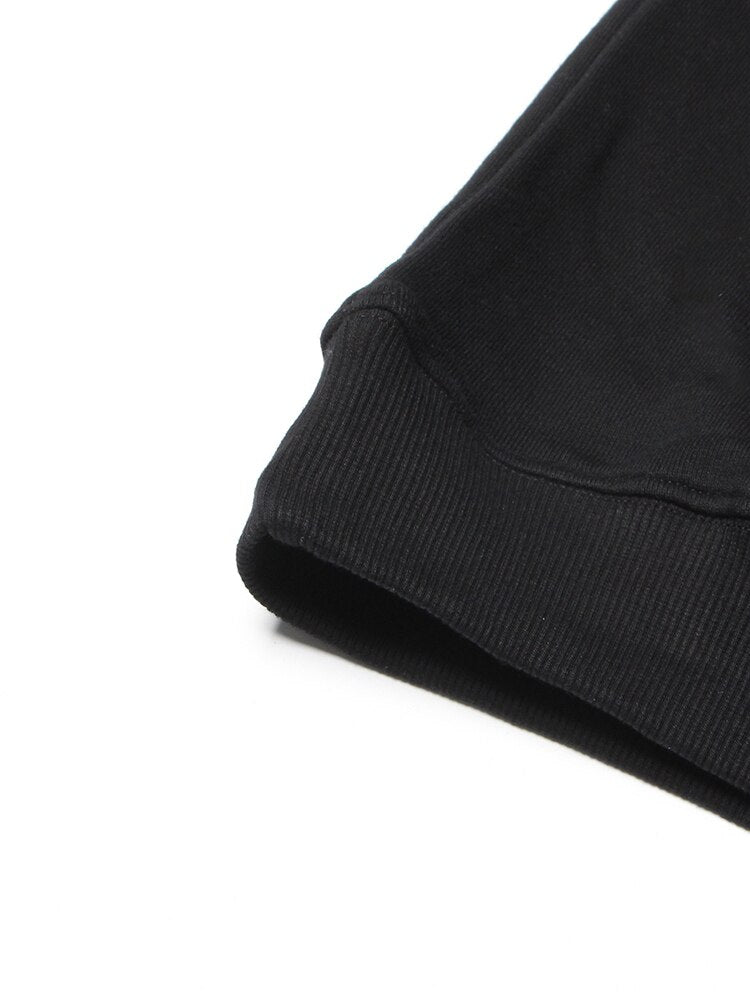 Women's Black Hooded Loose Sweatshirt - Long Sleeve Casual Pullover with Collar | Perfect for Everyday Wear, Lounge Outfits & Street Style Fashion