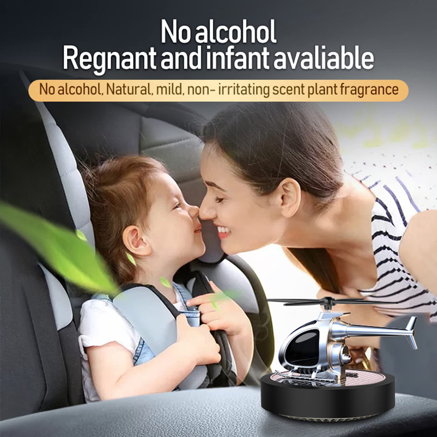 Kwak's Solar Powered Car Air Freshener - Rotating Airplane Essential Oil Diffuser with Solar Panel, Red Car Interior Accessories & Decoration for Home, Office, and Travel Use