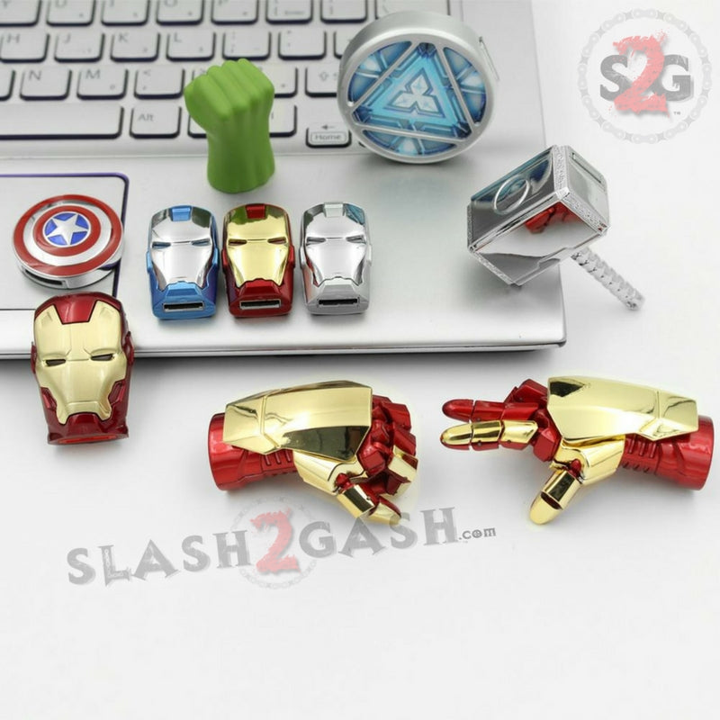 Iron Man USB Flash Drive 2.0 - 16GB Movable Hand with LED Light - Cool Superhero Gadget for Marvel Fans, Collectors & Tech Gifts - Perfect for Cosplay, Office Use & Data Storage