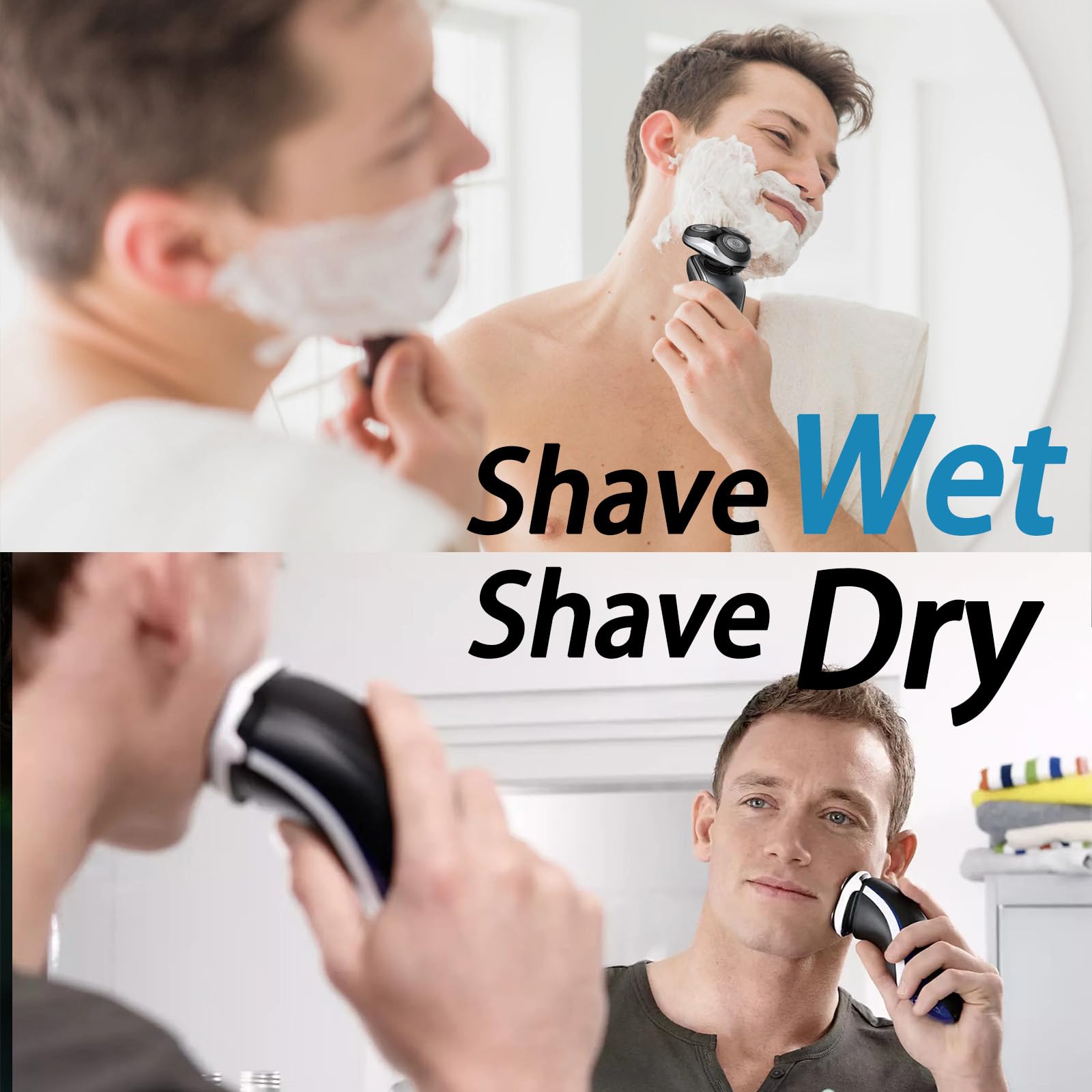 SH50 Replacement Heads for Philips Series 5000 Electric Shavers - 3 Pack High Performance Rotary Blades for Fast, Smooth & Close Shave - Perfect for Travel, Daily Grooming & Sensitive Skin Care