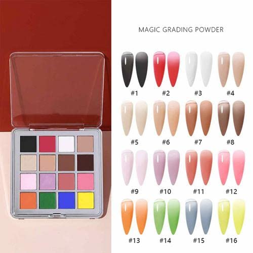 16 Colors Dip Powder Nail Kit with Glitter - Professional Dipping Powder Nail Set for Acrylic Nails | Perfect for Beginners & Home Manicure | Great for Nail Art, Parties, Weddings & Everyday Beauty