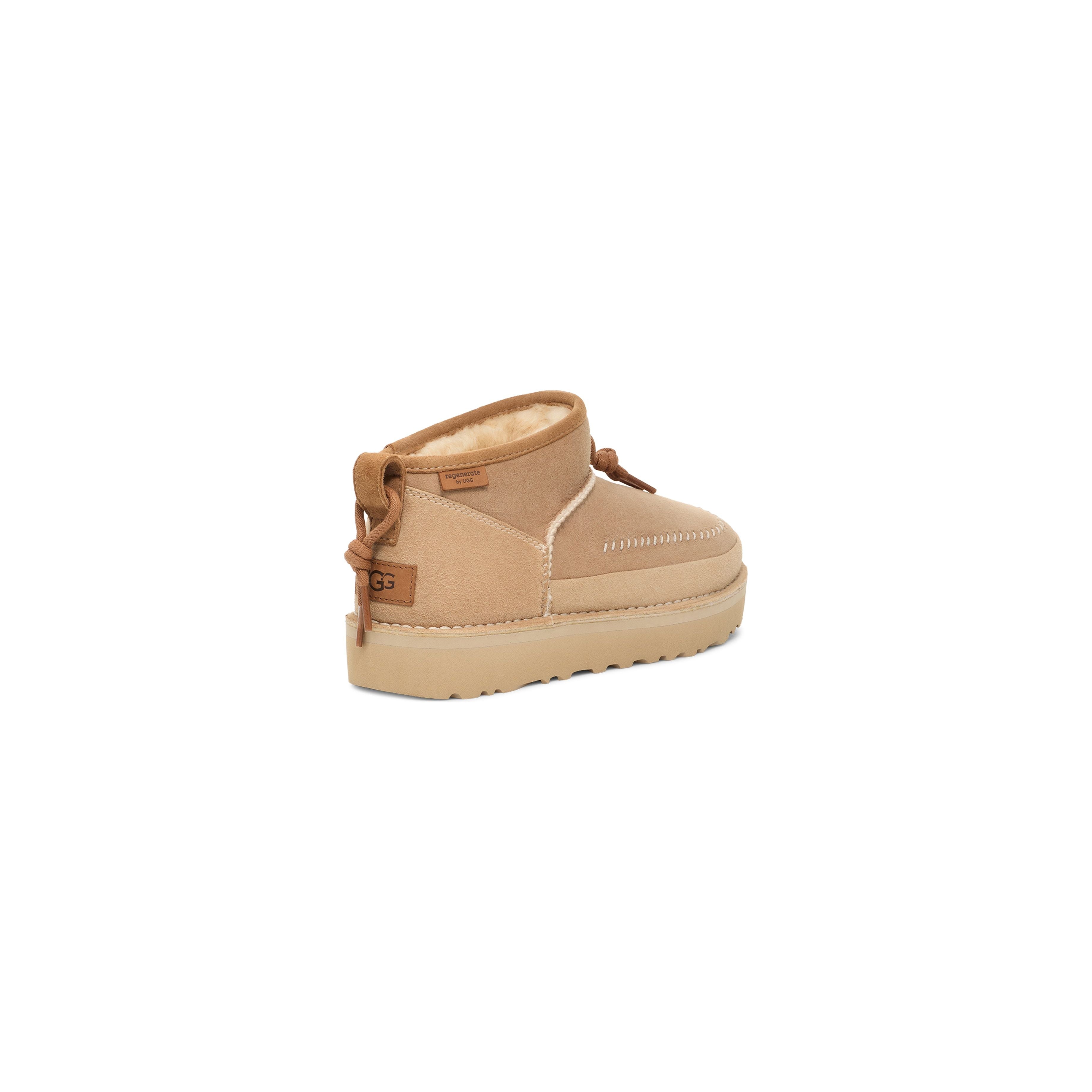 UGG Ultra Mini Boots for Men & Women - Sand Color, Crafted with Regenerated Materials | Perfect for Winter, Casual Outfits & Outdoor Adventures