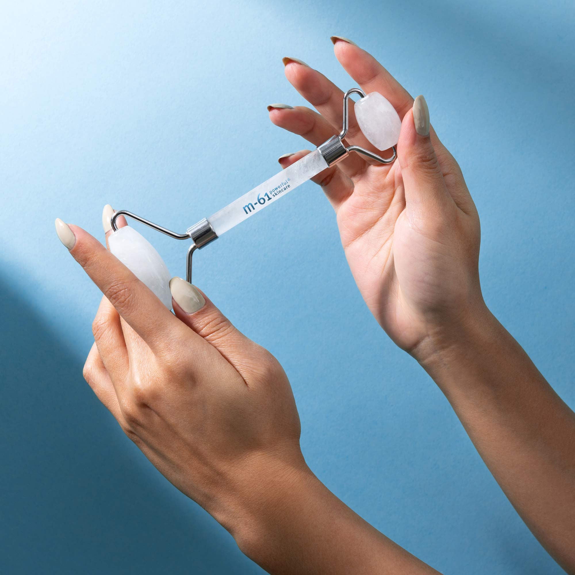 Natural Clear Quartz Facial Roller for Skin Care - Reduce Puffiness & Wrinkles - Perfect for Morning Routine & Spa Night
