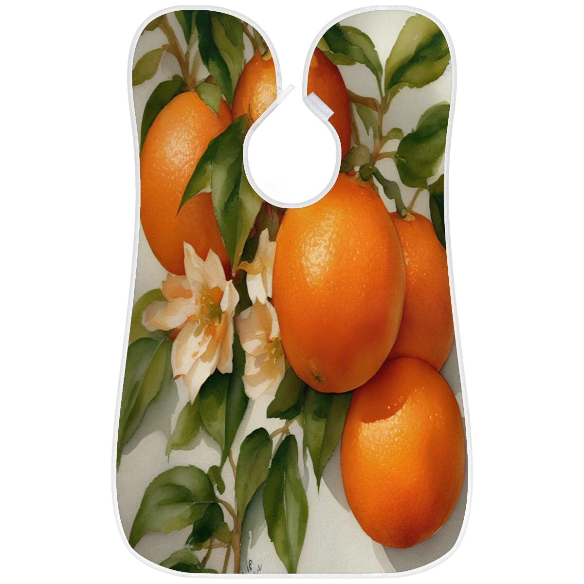 Orange Fruit Flower Beard Shaving Bib for Men - Waterproof Barber Apron for Hair Dye & Makeup - Sink Hair Catcher for Beard Trimming & Lineup - Perfect Gift for Barbers & Stylists (Great for Home Grooming & Salon Use)