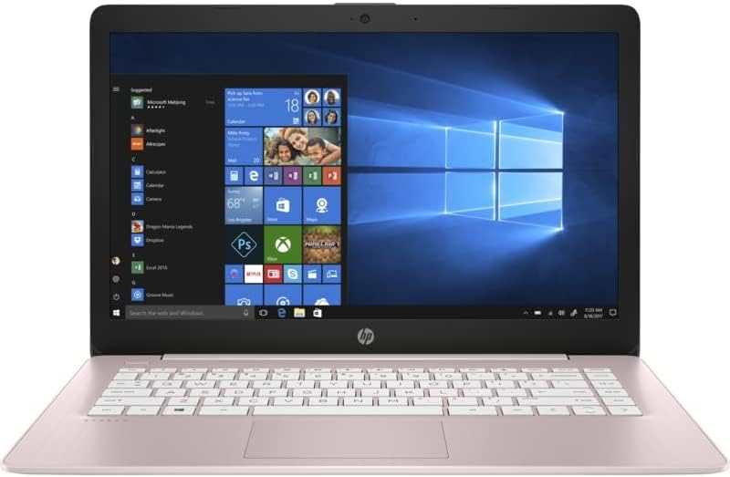 HP Stream 14-cb122ds 14-inch HD Laptop - Intel Celeron N4020, 4GB DDR4 RAM, 64GB eMMC Storage, WiFi, Bluetooth, HDMI - Windows 11 Home S (Renewed, Rose Pink) | Perfect for Students, Remote Work & Light Computing