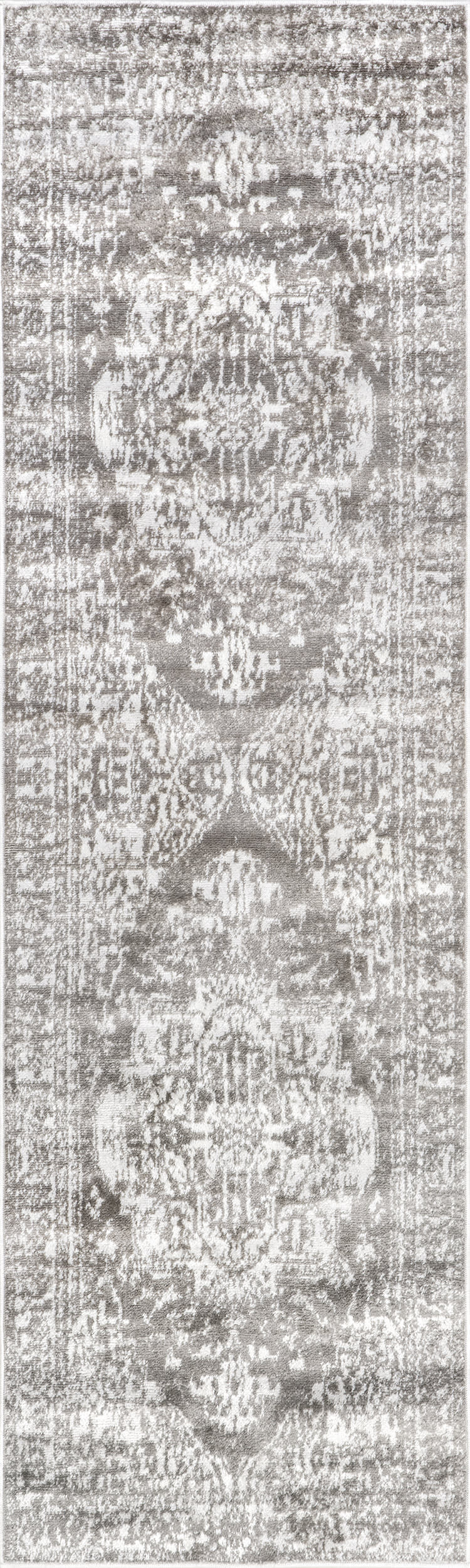 Diana Jewel Medallion Rug - Light Grey Area Rug for Living Room, Bedroom & Home Decor | Soft & Stylish Bohemian Floor Carpet