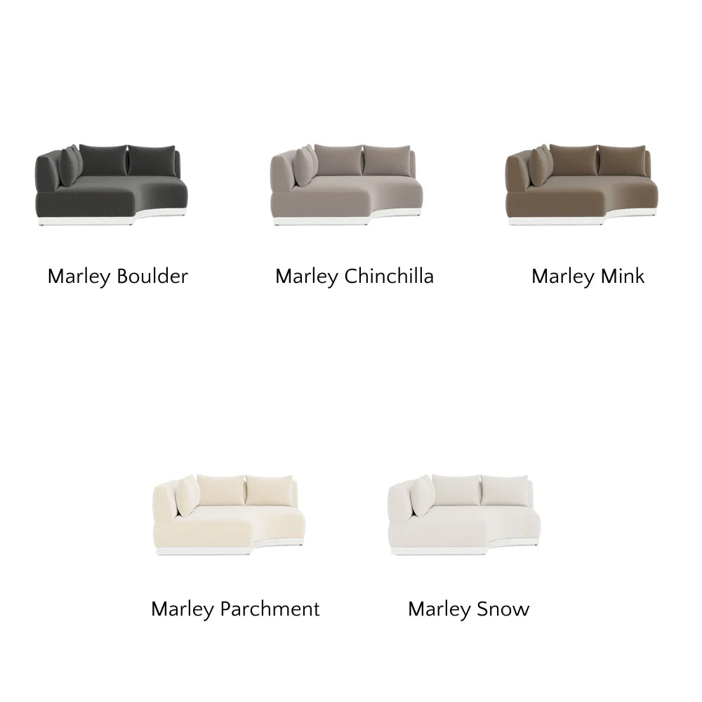 Amalfi Outdoor Curved Corner Sectional Sofa Set - Waterproof Patio Furniture for Backyard, Poolside & Garden - Modern All-Weather Wicker Conversation Set with Cushions