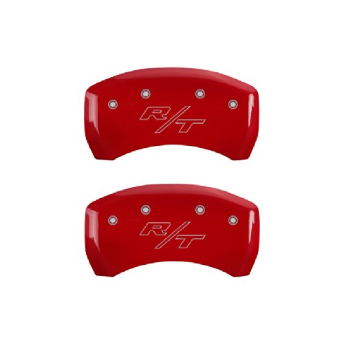 MGP Brake Caliper Covers for 2011-2023 Dodge Challenger & Charger (Dual Piston) - Front & Rear Set - Red - High-Performance Custom Car Accessories for Enhanced Style & Protection - Perfect for Car Shows, Racing Events & Daily Driving