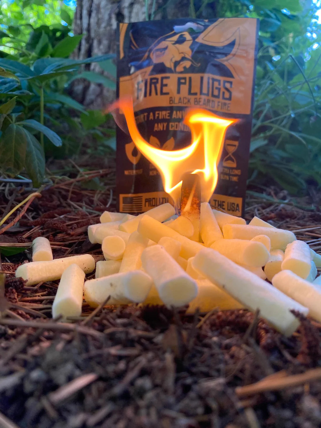 Black Beard Fire Plugs - Premium Fire Starter Plugs for Camping, Hiking & Outdoor Survival | Waterproof & Long-Lasting Fire Starters for Grills, Fireplaces & Emergency Kits