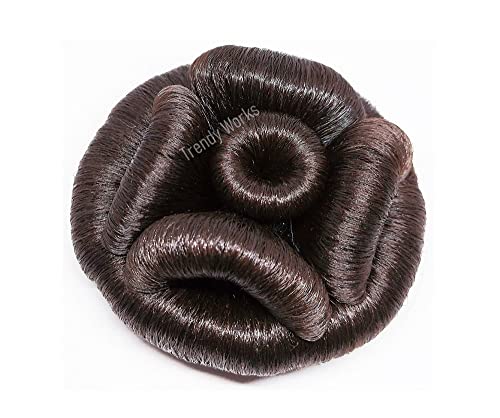 Trendy Works Hair Juda Extension Bun - Brown Hair Accessories for Women & Girls | 1 Piece | Perfect for Parties, Weddings & Everyday Styling