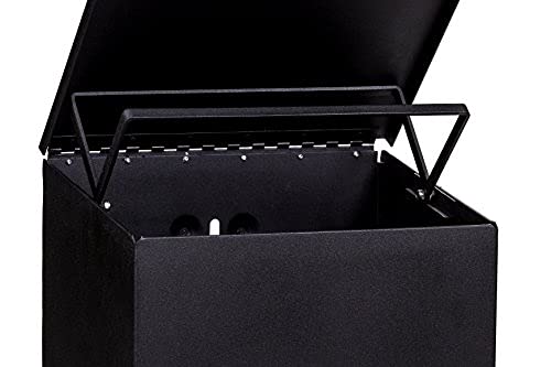 10 Gallon Aluminum Trash Can with Tie Handle - Matte Black Roll Square Garbage Bin for Kitchen, Office, or Outdoor Use