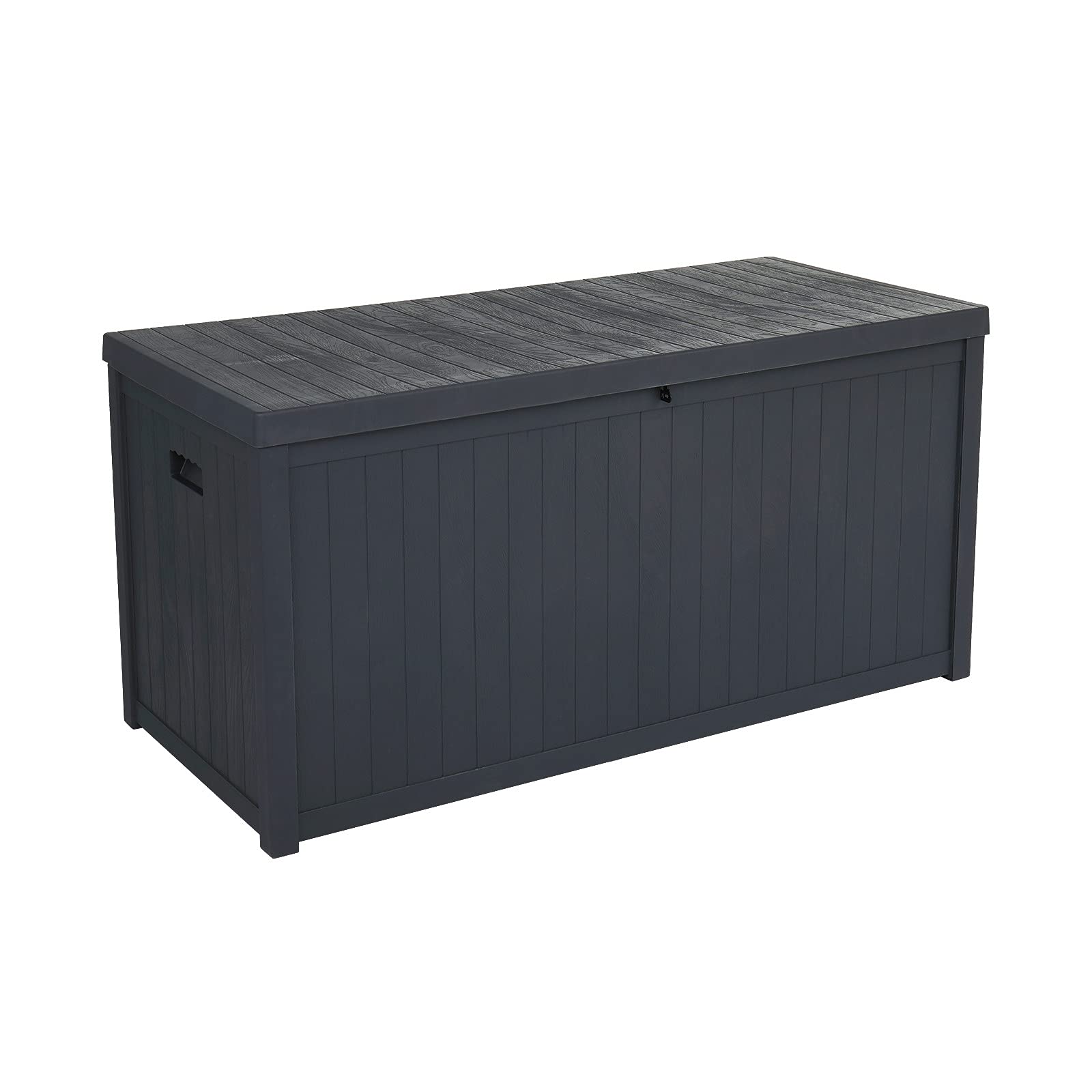 Tesmula GT2-LY 113 Gallon 430L Outdoor Plastic Storage Box with Lockable Seat - Garden Tool, Cushion & Toy Organizer for Patio Furniture, Perfect for Backyard, Deck & Poolside Storage