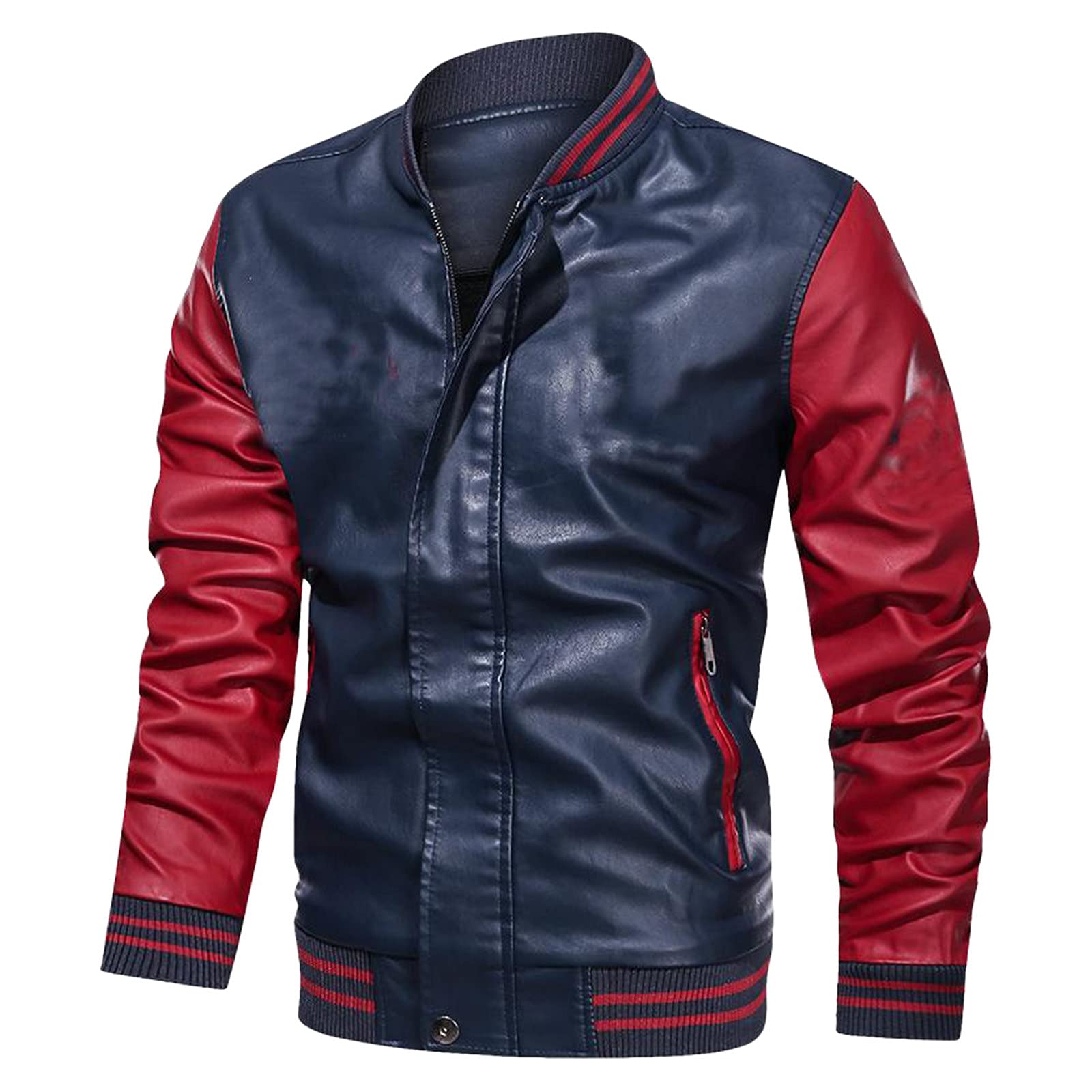 Men's JUNGE Sports Jacket - Genuine Leather Winter Coat with Zipper & Hood, Fleece Lined for Warmth - Perfect for Outdoor Activities, Casual Wear & Cold Weather Protection