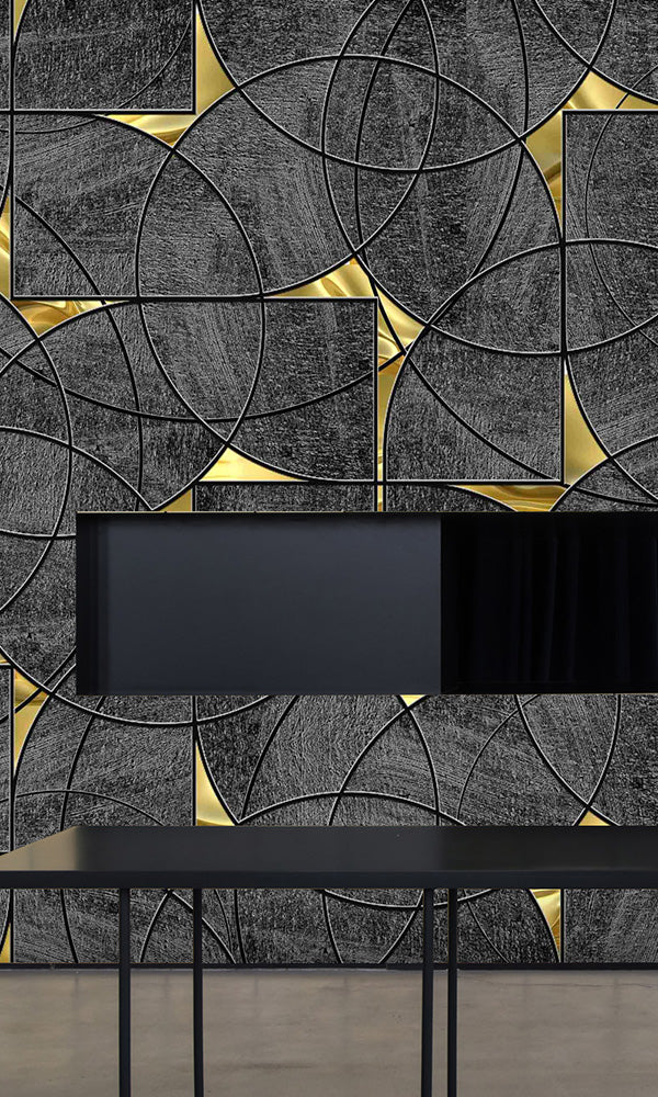 Geometric Texture Digital Mural Wallpaper M9594 - Modern Peel and Stick Wall Decor for Living Room, Bedroom, Office | Easy DIY Home Renovation