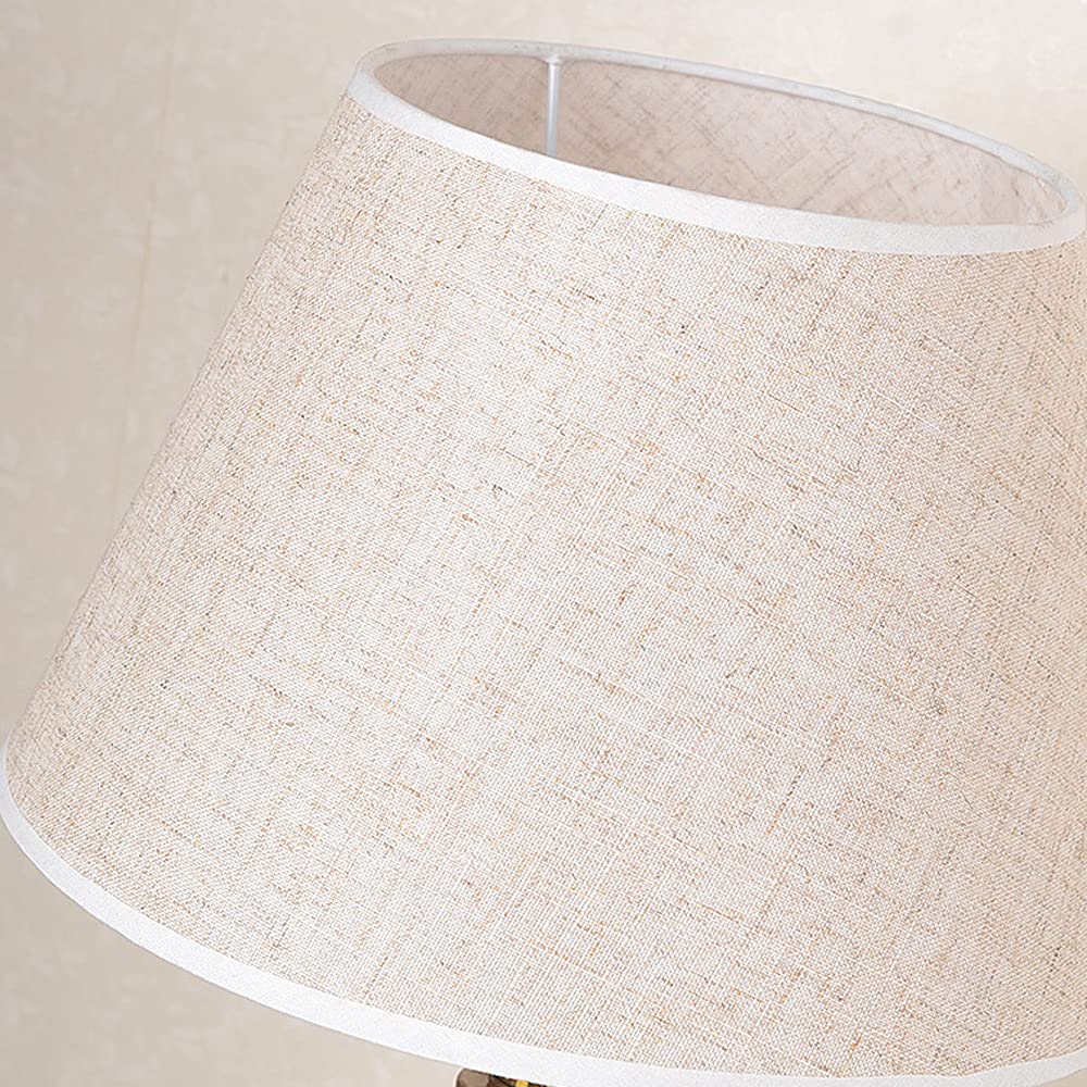 Classic Chinese Flower & Bird Ceramic Table Lamp - Large Oriental Porcelain Base with Fabric Lampshade, 22.4